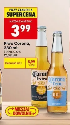 Piwo bezalkoholowe Corona Cero promocja w Biedronka