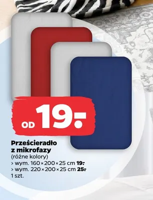 Prześcieradło z mikrofazy 160x200x25 cm promocja w Netto