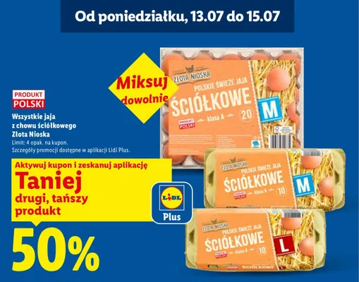 Jaja z chowu ściółkowego Złota Nioska promocja w Lidl