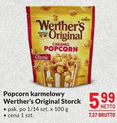 Popcorn karmelowy Werther's Original Storck promocja w Makro