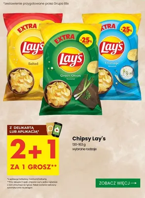 Chipsy Lay's Salted promocja w Delikatesy Centrum