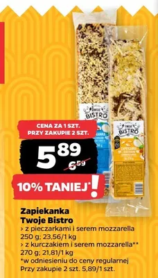 Zapiekanka z pieczarkami i serem mozzarella Twoje Bistro promocja w Netto