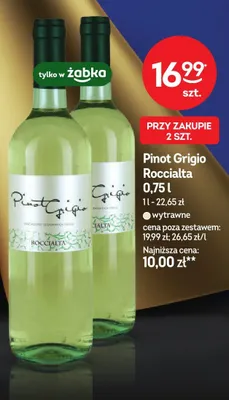 Wino białe wytrawne Pinot Grigio Roccialta promocja w Żabka