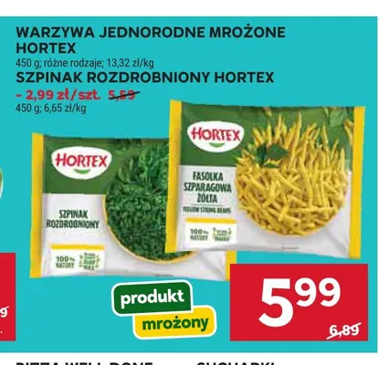 Warzywa jednorodne mrożone Hortex fasolka szparagowa żółta promocja w Stokrotka