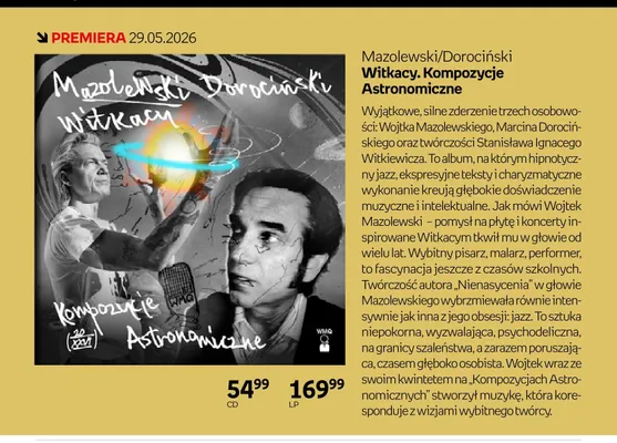 Płyta LP Mazolewski/Dorociński Witkacy. Kompozycje Astronomiczne promocja w Empik