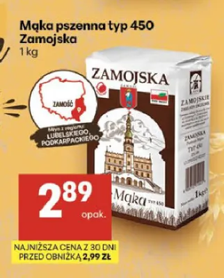 Mąka pszenna typ 450 Zamojska promocja w Delikatesy Centrum