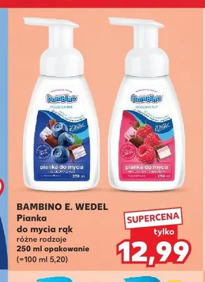 Pianka do mycia rąk Bambino o zapachu jagodowym promocja w Kaufland