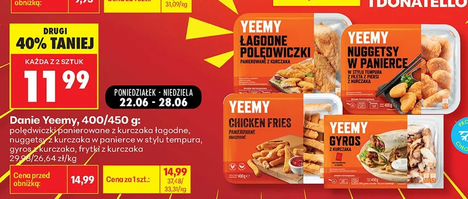 Gyros z kurczaka Yeemy promocja w Biedronka