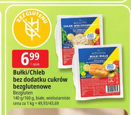 Chleb wieloziarnisty bez dodatku cukrów bezglutenowy Bezgluten promocja w Leclerc