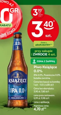 Piwo bezalkoholowe Książęce Pszeniczne 0,0% promocja w Żabka