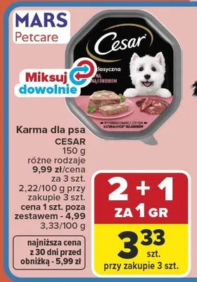 Karma dla psa Cesar promocja w Carrefour