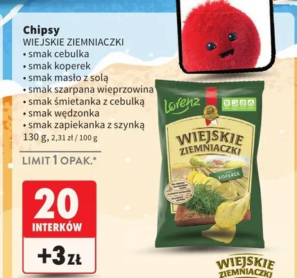 Chipsy Wiejskie Ziemniaczki smak zapiekanka z szynką promocja w Intermarche