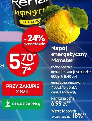 Napój energetyczny Monster różne rodzaje promocja w Żabka