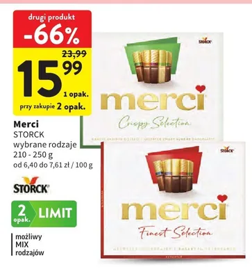 Czekoladki Merci Crispy Selection promocja w Intermarche