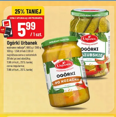 Ogórki szubskie Urbanek promocja w POLOmarket