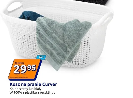 Kosz na pranie Curver biały 40l promocja w Action