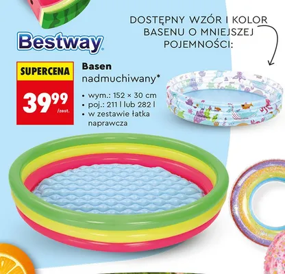 Basen nadmuchiwany Bestway wym. 152x30cm poj. 211l promocja w Biedronka