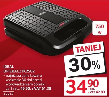 Opiekacz IDEAL IK2502 promocja w Selgros