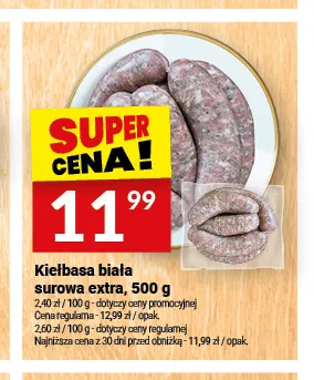 Kiełbasa biała surowa extra promocja w Twój Market