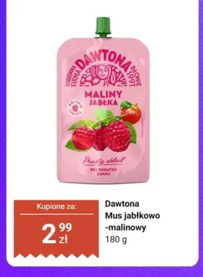Mus jabłkowo-malinowy Dawtona promocja w Dino