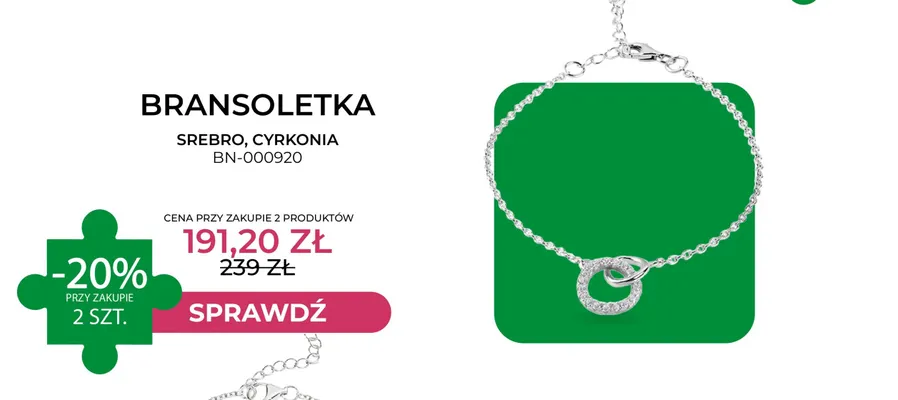 Bransoletka srebro cyrkonia Briju BN-000920 promocja w Briju