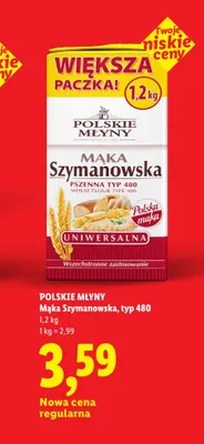 Mąka pszenna Szymanowska typ 480 Polskie Młyny promocja w Lidl