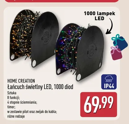 Łańcuch świetlny LED 1000 diod Home Creation promocja w Aldi