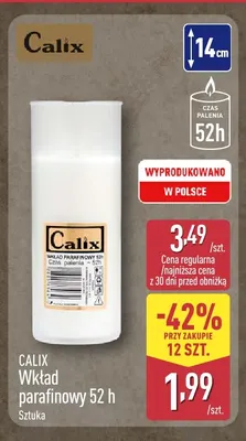 Wkład parafinowy 52 h Calix promocja w Aldi