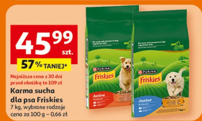Karma sucha dla psa Friskies 7 kg promocja w Auchan