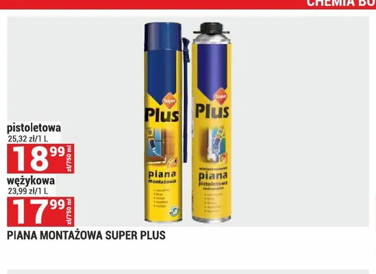 Piana montażowa pistoletowa Super Plus promocja w Merkury Market