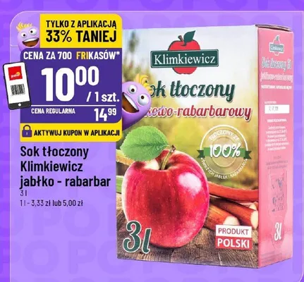 Sok tłoczony jabłko - rabarbar promocja w POLOmarket