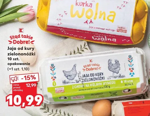 Jaja od kury zielononóżki promocja w Kaufland