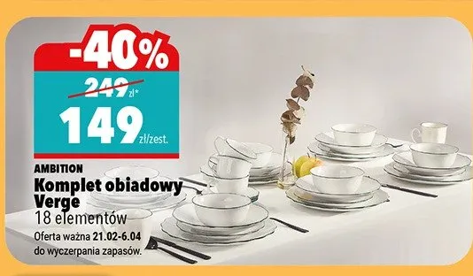 Komplet obiadowy Verge promocja w Biedronka