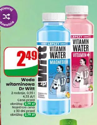 Woda witaminowa Dr Witt Vitamin+ promocja w Dino