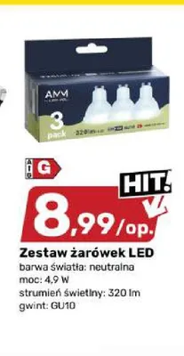 Zestaw żarówek LED AMM 3-pak promocja w Bricomarche