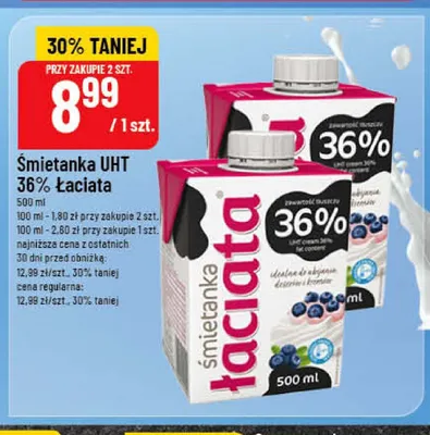 Śmietanka UHT 36% Łaciata promocja w POLOmarket