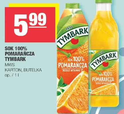 Sok 100% pomarańcza promocja w SPAR