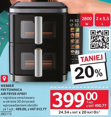 Frytownica Air Fryer AF901 Webber promocja w Selgros