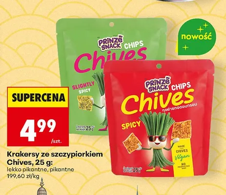 Krakersy ze szczypiorkiem Prinze Snack Chives pikantne promocja w Biedronka