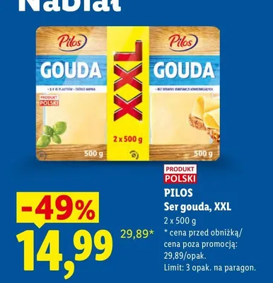 Ser gouda Pilos XXL promocja w Lidl