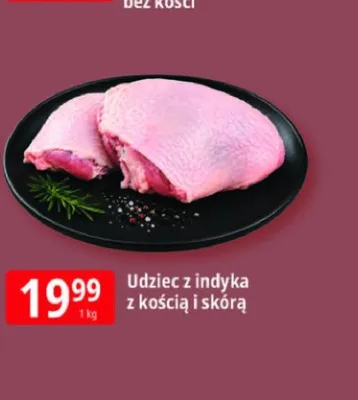 Udziec z indyka z kością i skórą promocja w Leclerc