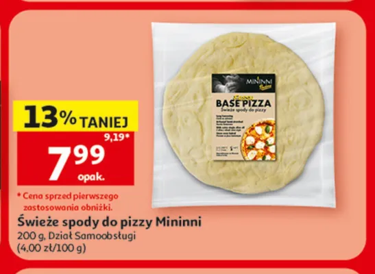Świeże spody do pizzy Mininni promocja w Auchan