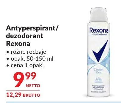 Antyperspirant/dezodorant Rexona różne rodzaje promocja w Makro