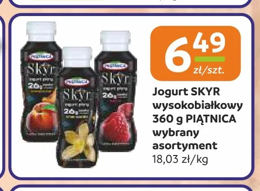Jogurt skyr wysokobiałkowy Piątnica promocja w Społem Częstochowa