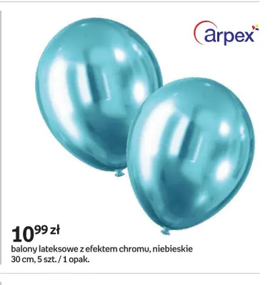 Balony lateksowe z efektem chromu niebieskie 30 cm 5-pak promocja w Empik