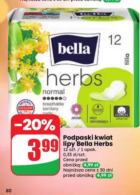 Podpaski kwiat lipy Bella Herbs promocja w Dino