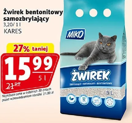 Żwirek bentonitowy samozbylający promocja w Prim Market