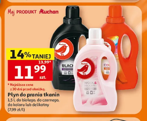 Płyn do prania tkanin do koloru Auchan promocja w Auchan