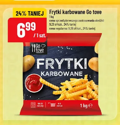 Frytki karbowane Go tove promocja w POLOmarket