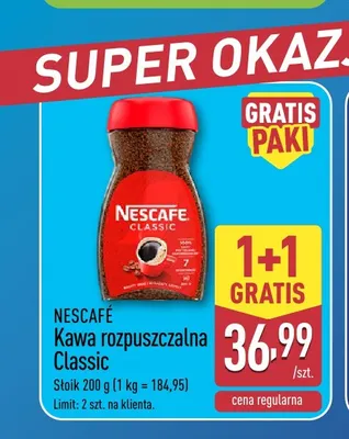 Kawa rozpuszczalna Classic Nescafé promocja w Aldi
